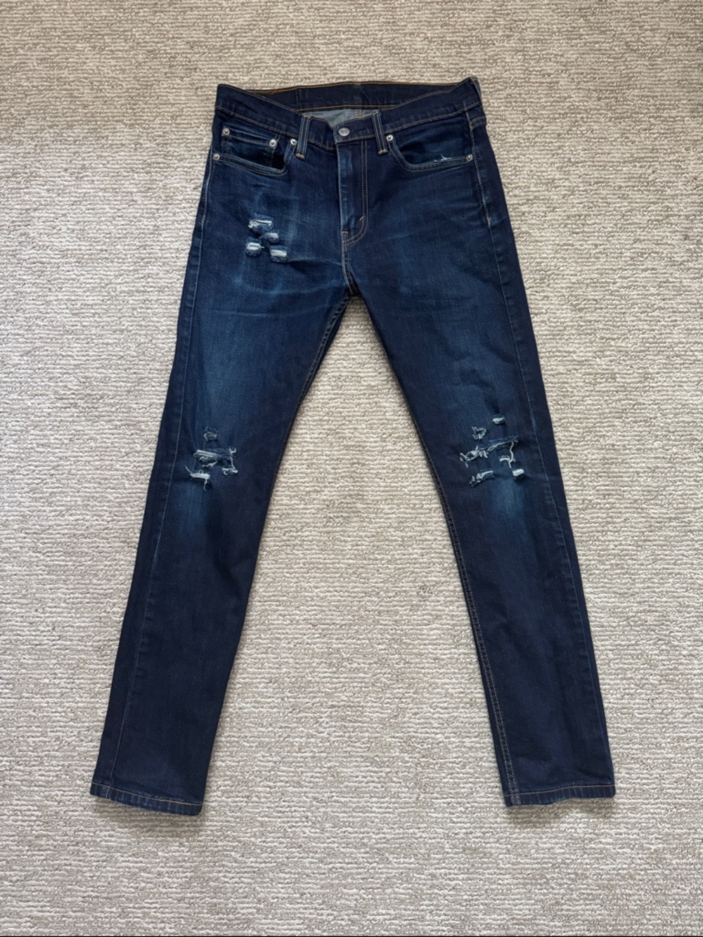 Dark Blue Distressed 510 Levi’s Slim Fit Jeans Denim Pants 31x32